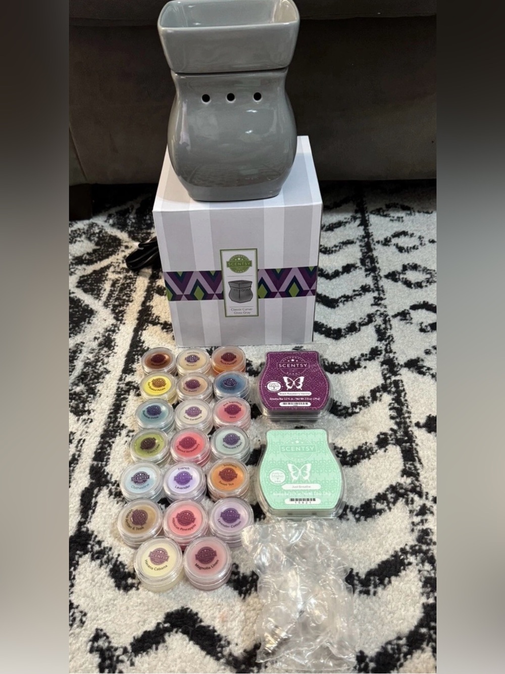 Classic Scentsy Warmer with Sample & full size Wax Melts